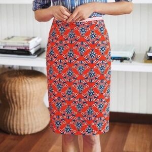 BODEN RED POP FLORAL SKIRT